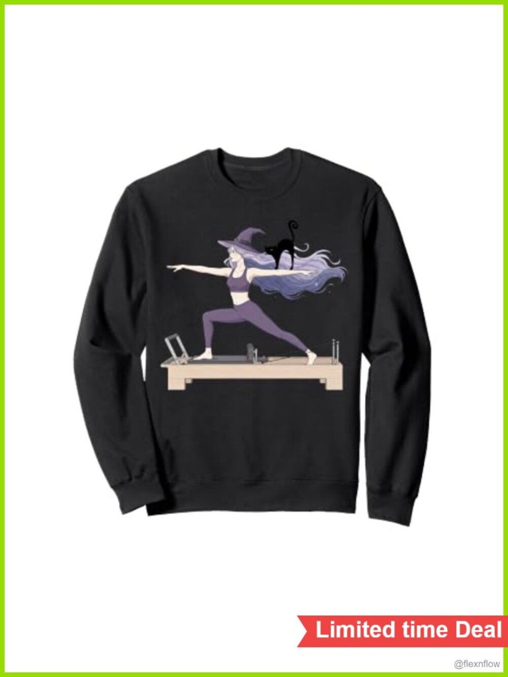 Witch Cat Reformer Pilates Halloween Sweatshirt Crewneck